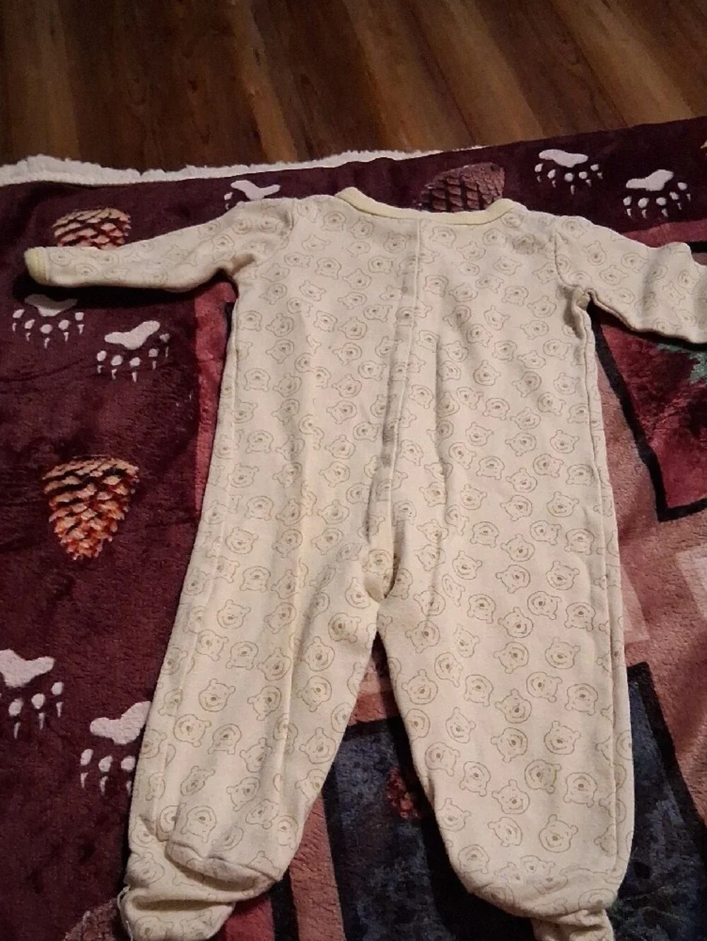 Disney Cream Winnie the Pooh Footed One-Piece